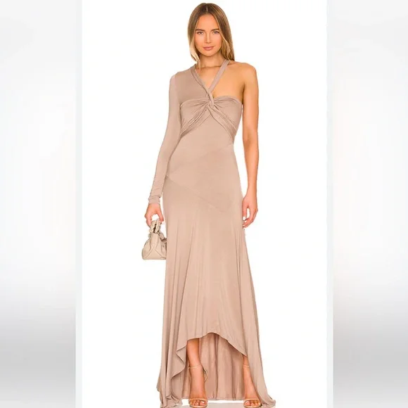 L'Academie Rennea Midi Dress in Taupe NWT - Picture 1 of 4